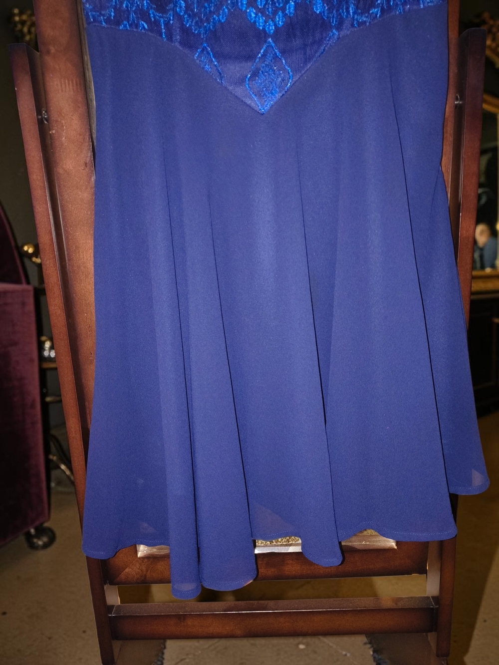 Altar'd State Royal Blue Long Sleeve Lace Fit-and-Flare Dress Size M - Picture 4 of 7